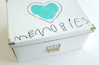 A box with memories written on top